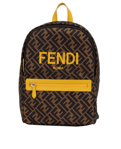 FF Backpack, &pound;395, Handbags, Brown/Yellow, Nylon, Front view